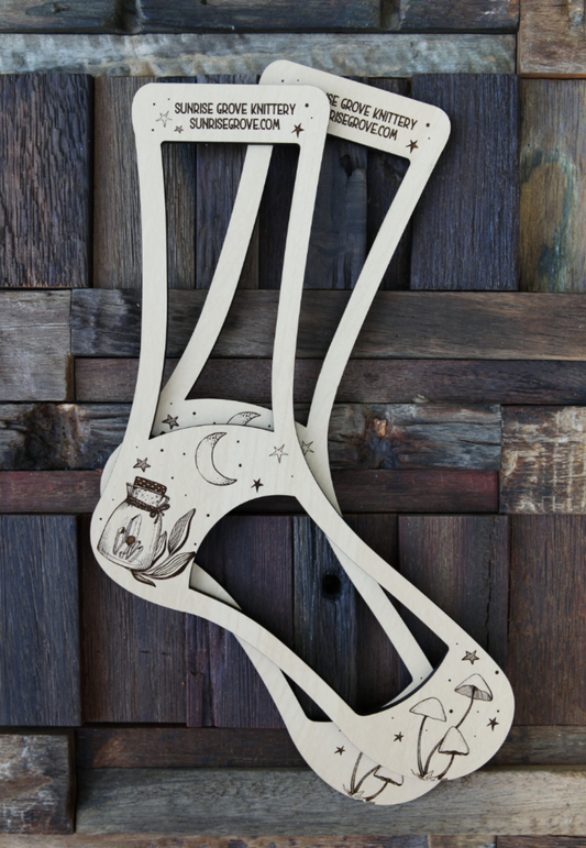 Apothecary Bottle Pair of Wooden Sock Blockers