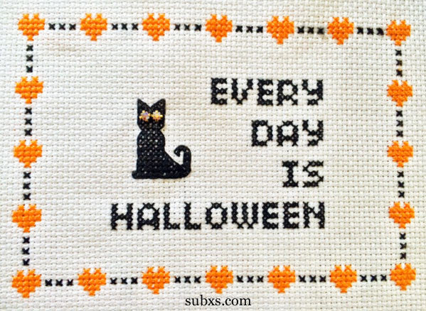 Subversive Cross Stitch - Every Day Is Halloween Cat Cross Stitch Kit