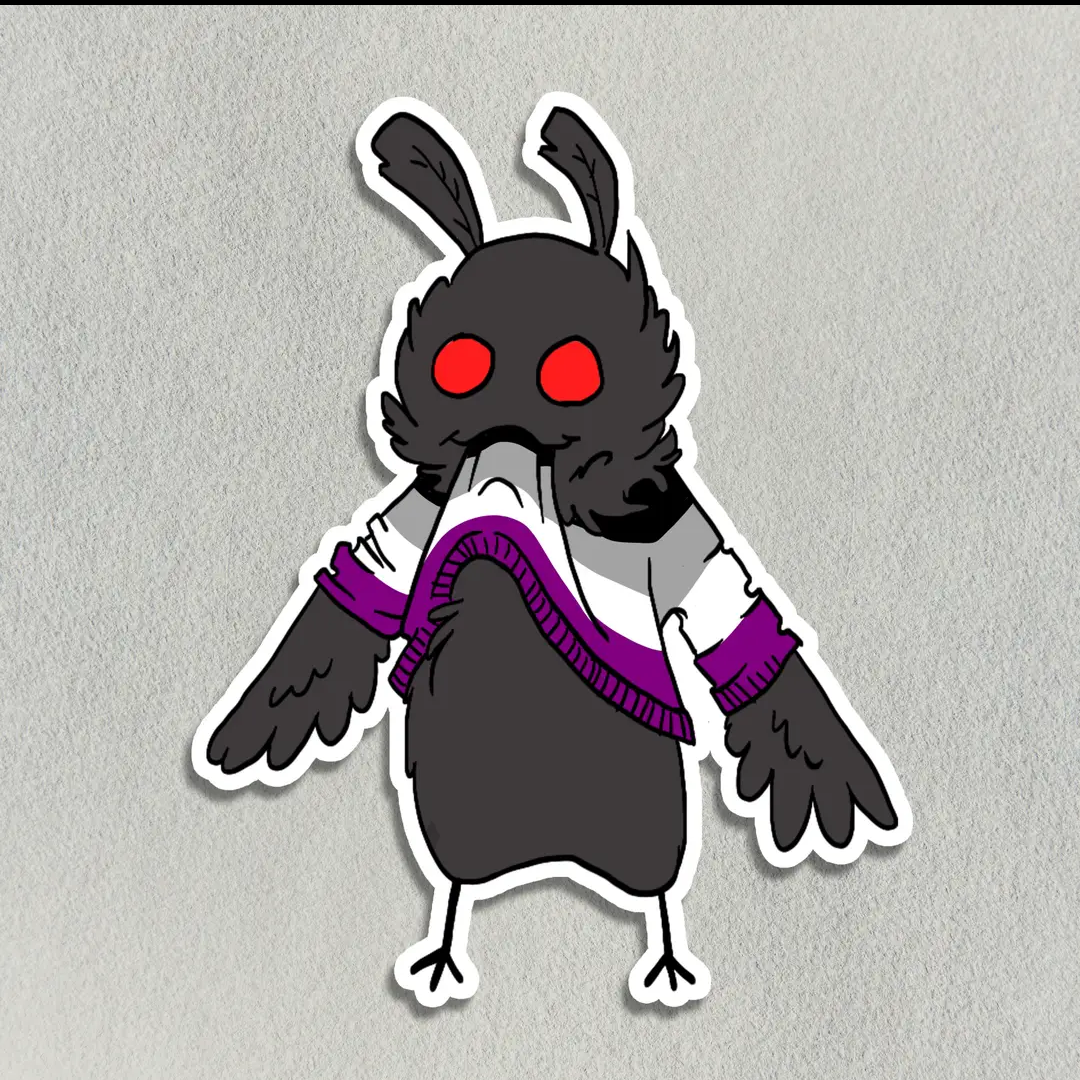 Salt Birch Cute Mothman Eating His Own Ase Sweater Sticker