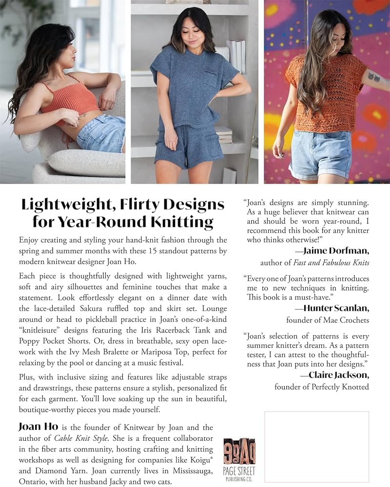 Light & Breezy Knitwear: 15 Modern Patterns for Tanks, Tees, Skirts & Other Warm-Weather Garments by Joan Ho