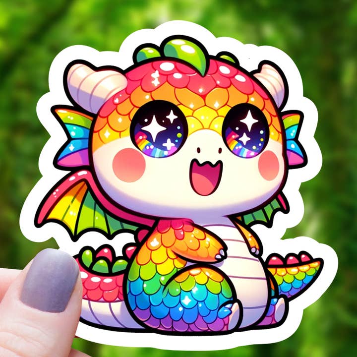 Mimic Gaming Co - Glitter Rainbow Pride Dragon Sticker