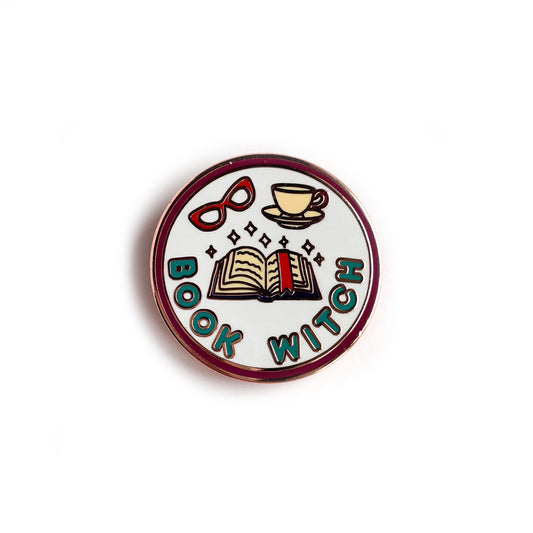 Kitty With A Cupcake - Book Witch Enamel Pin