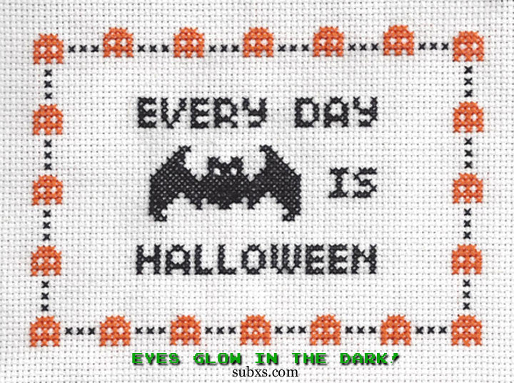 Subversive Cross Stitch - Every Day Is Halloween Bat Cross Stitch Kit