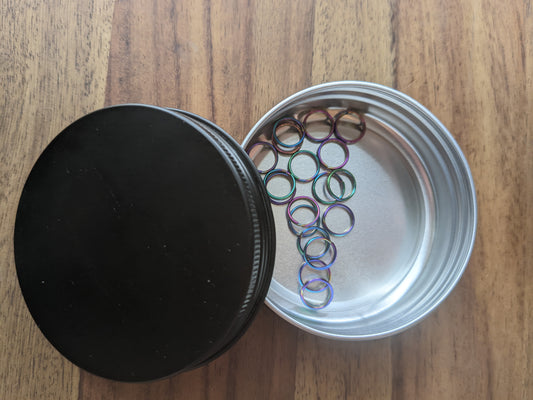 Practical Stitchcraft Rainbow Stitch Markers with Tin