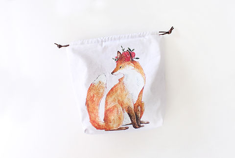Blue Rabbit House - Lena the Fox - Regular Size Project Bag