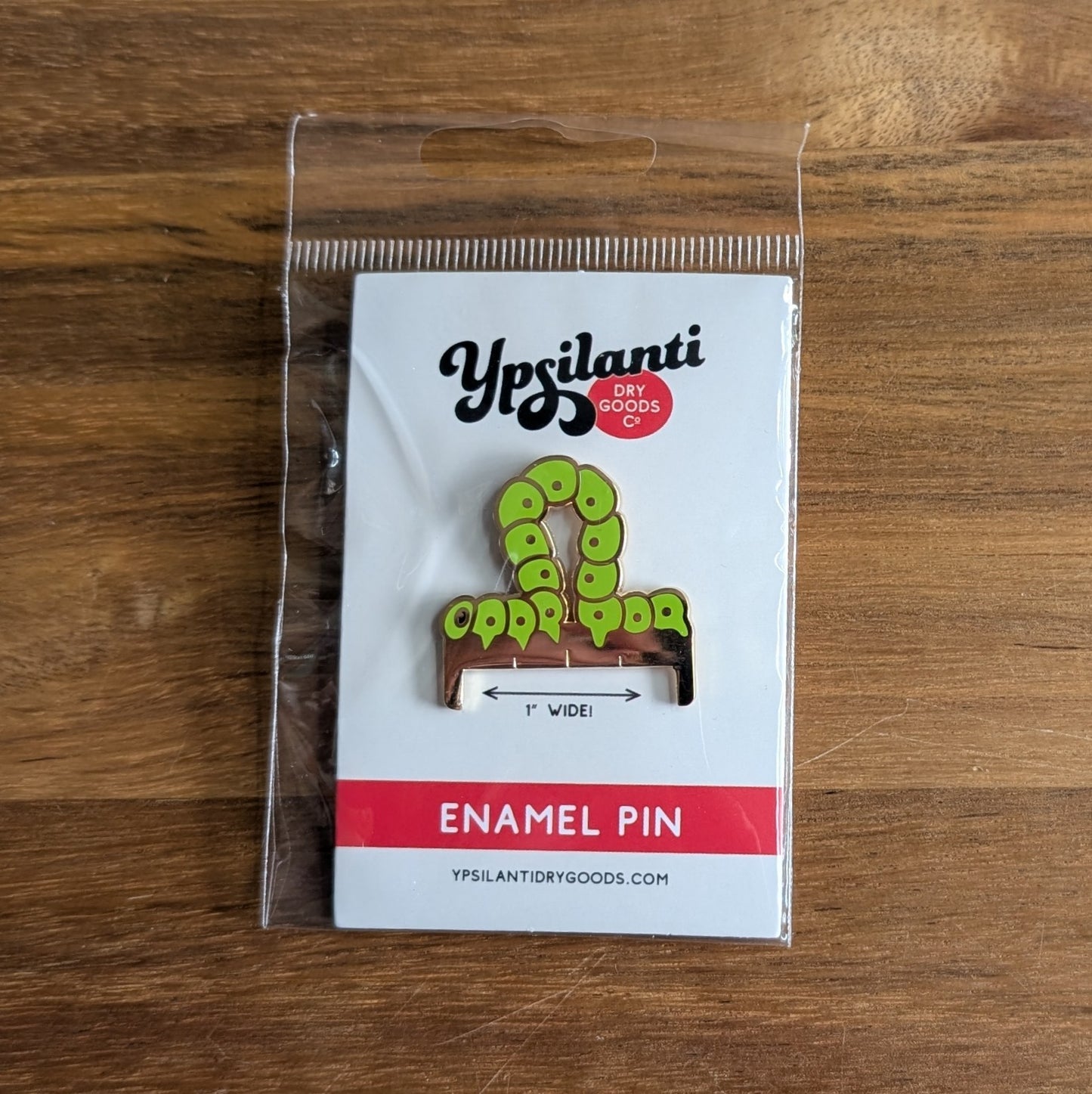 Inch Worm Mini-Ruler Enamel Lapel Pin