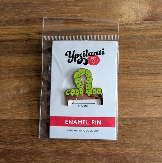 Inch Worm Mini-Ruler Enamel Lapel Pin