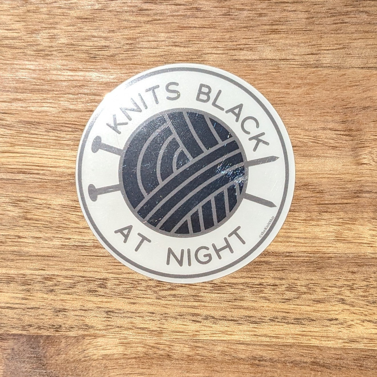 The Knit Shit Knits Black At Night Glow In The Dark Sticker