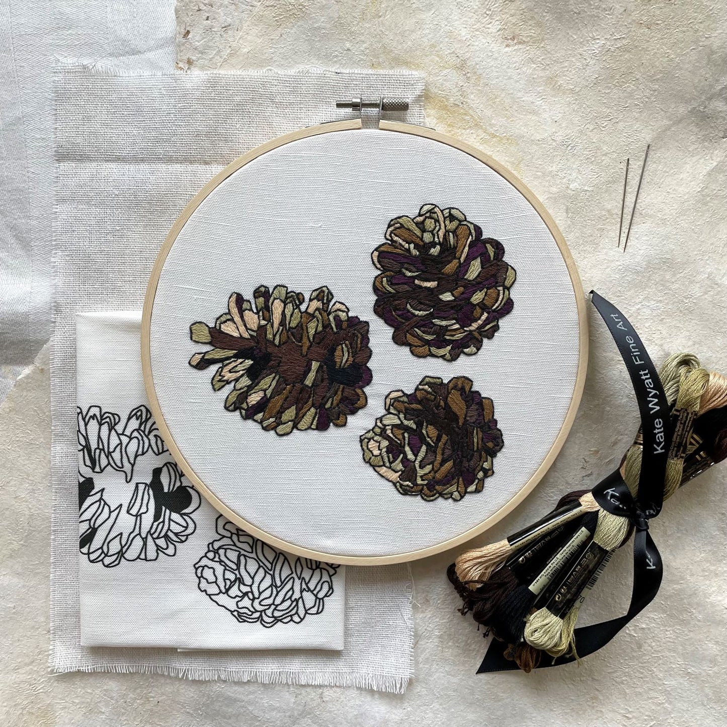 Kate Wyatt Pine Cone Embroidery Kit