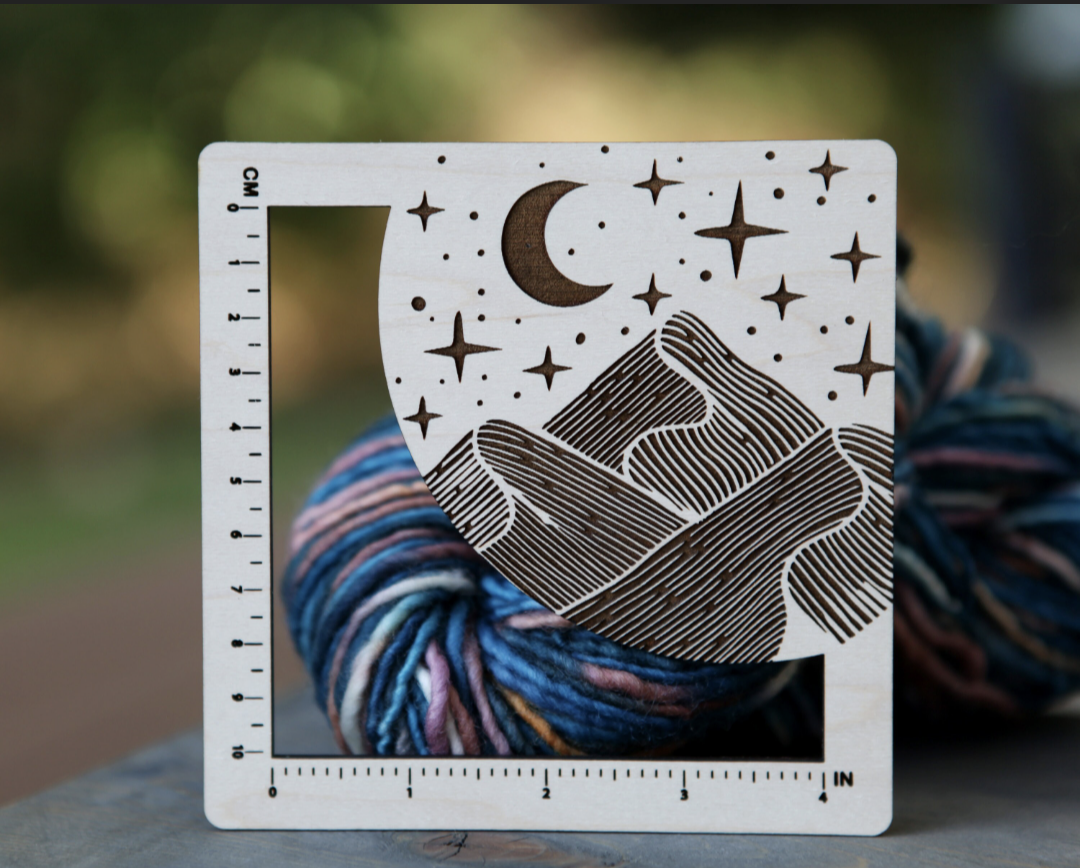 Moon and Stars over Mountains Gauge Swatch