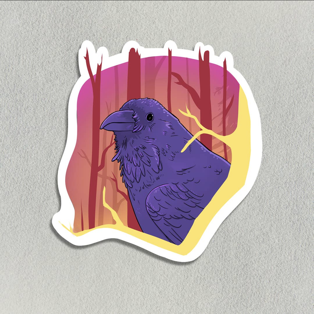 Salt Birch Retro Inspired Raven Sticker