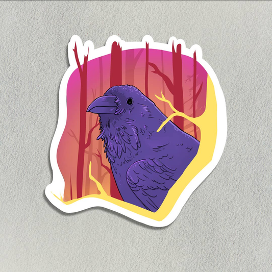 Salt Birch Retro Inspired Raven Sticker