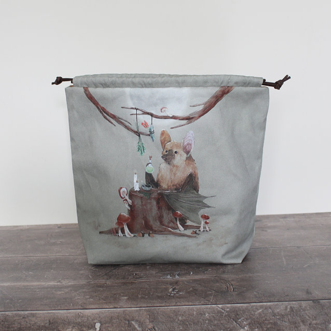 Blue Rabbit House - Luna the Bat - Regular Size Project Bag