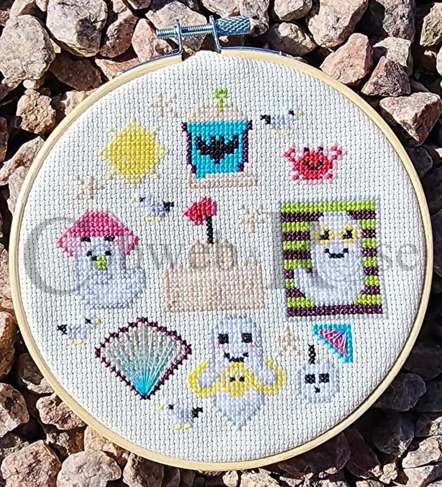 Cobweb and Rose - Ghosts on the Beach - Cross Stitch Pattern