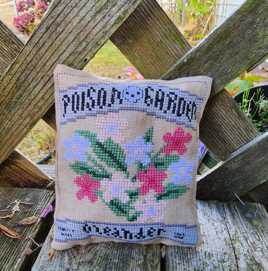Cobweb and Rose - Oleander - Poison Garden Series - Cross Stitch Pattern
