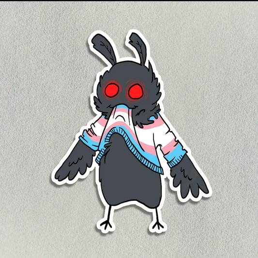 Salt Birch Cute Mothman Eating His Own Trans Sweater Sticker