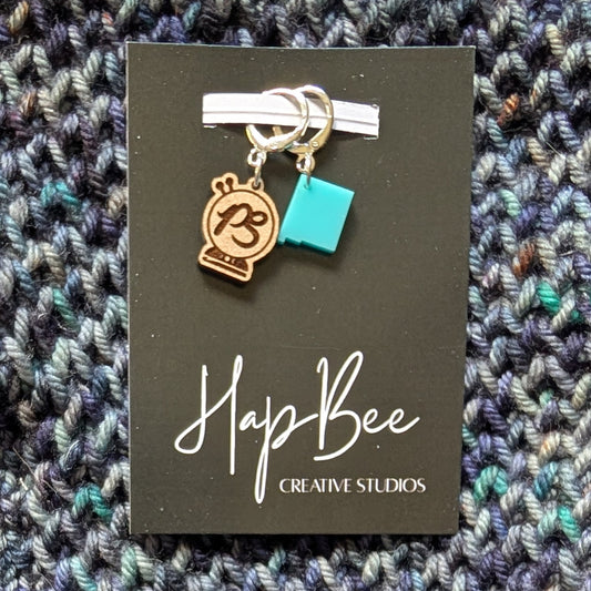 Hapbee Creative Studios - Enchanted Yarn Crawl 2025 New Mexico + Shop Logo Stitch/Row Marker