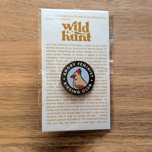Angry Feminist Birding Club Enamel Lapel Pin