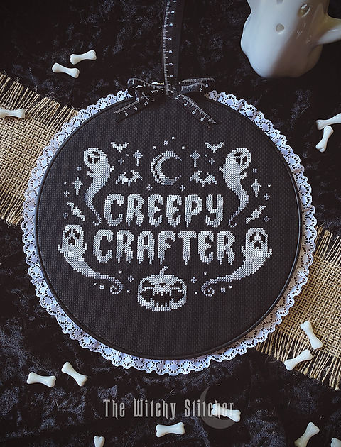 The Witchy Stitcher - Black and White Creepy Crafter Kit - **Supplies Only**