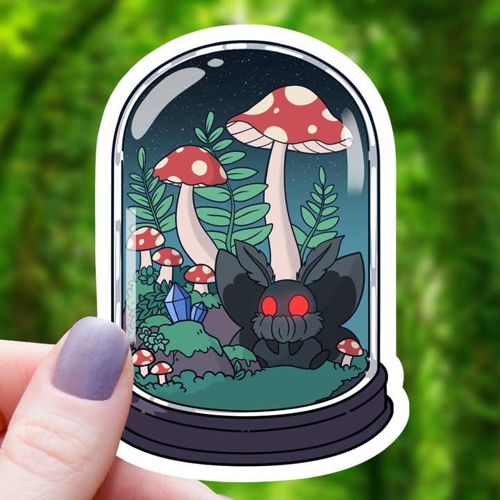 Mimic Gaming Co - Mothman and his Mushroom in a Terrarium Sticker