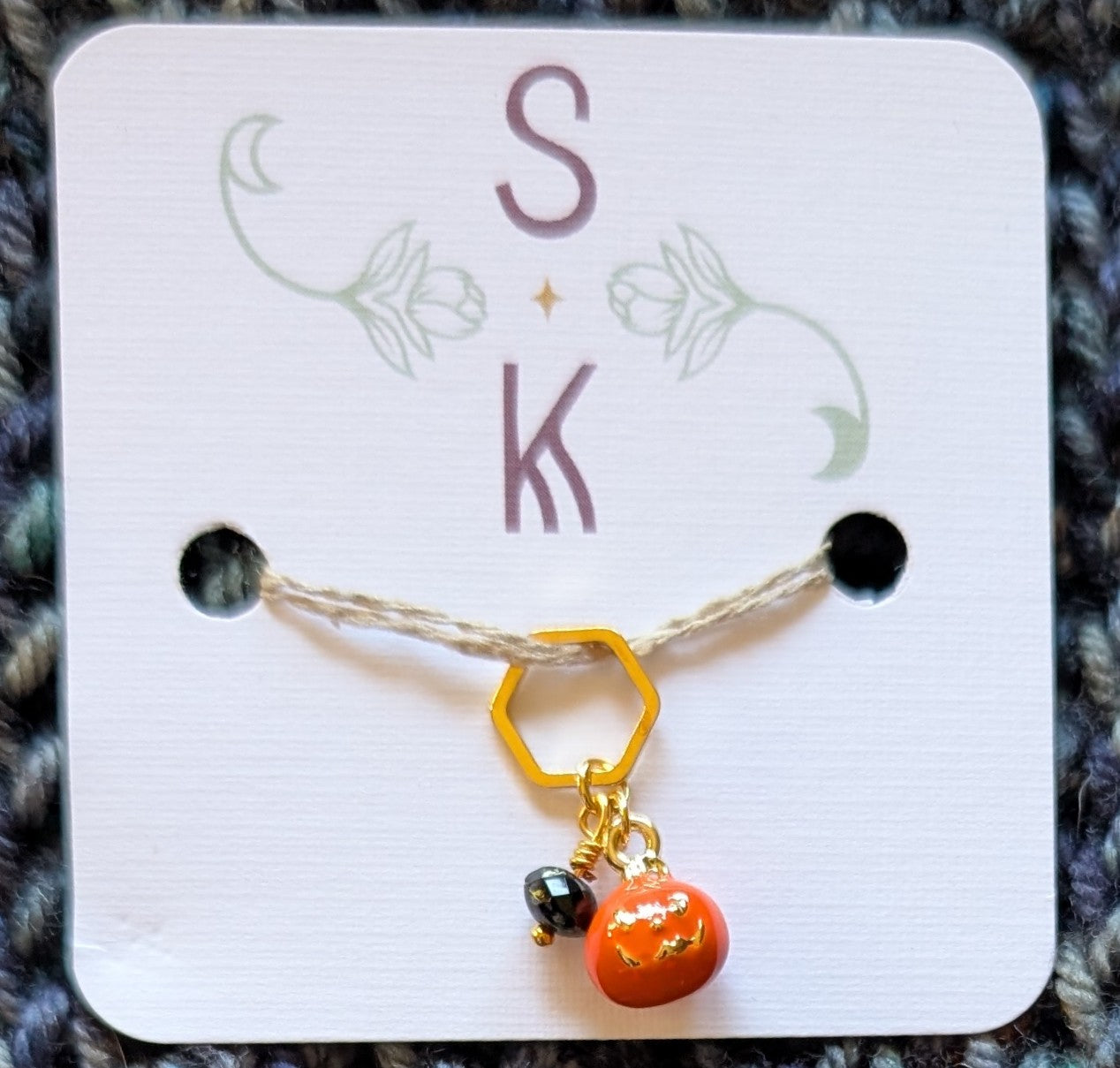 Sassafras Knits - Jack-o'-lantern Stitch Marker