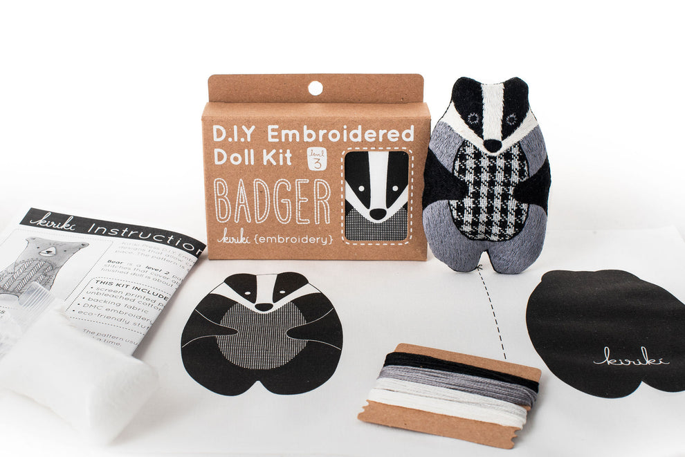 Kiriki Press - Badger - Embroidery Kit