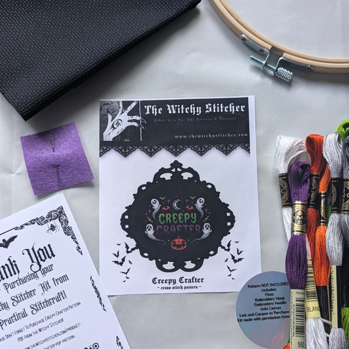 The Witchy Stitcher - Neon Creepy Crafter Kit - **Supplies Only**