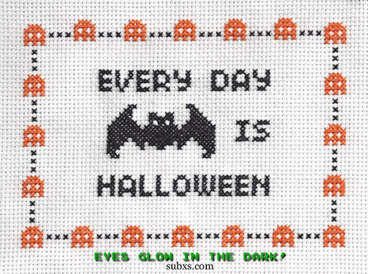 Subversive Cross Stitch - Every Day Is Halloween Bat Cross Stitch Kit