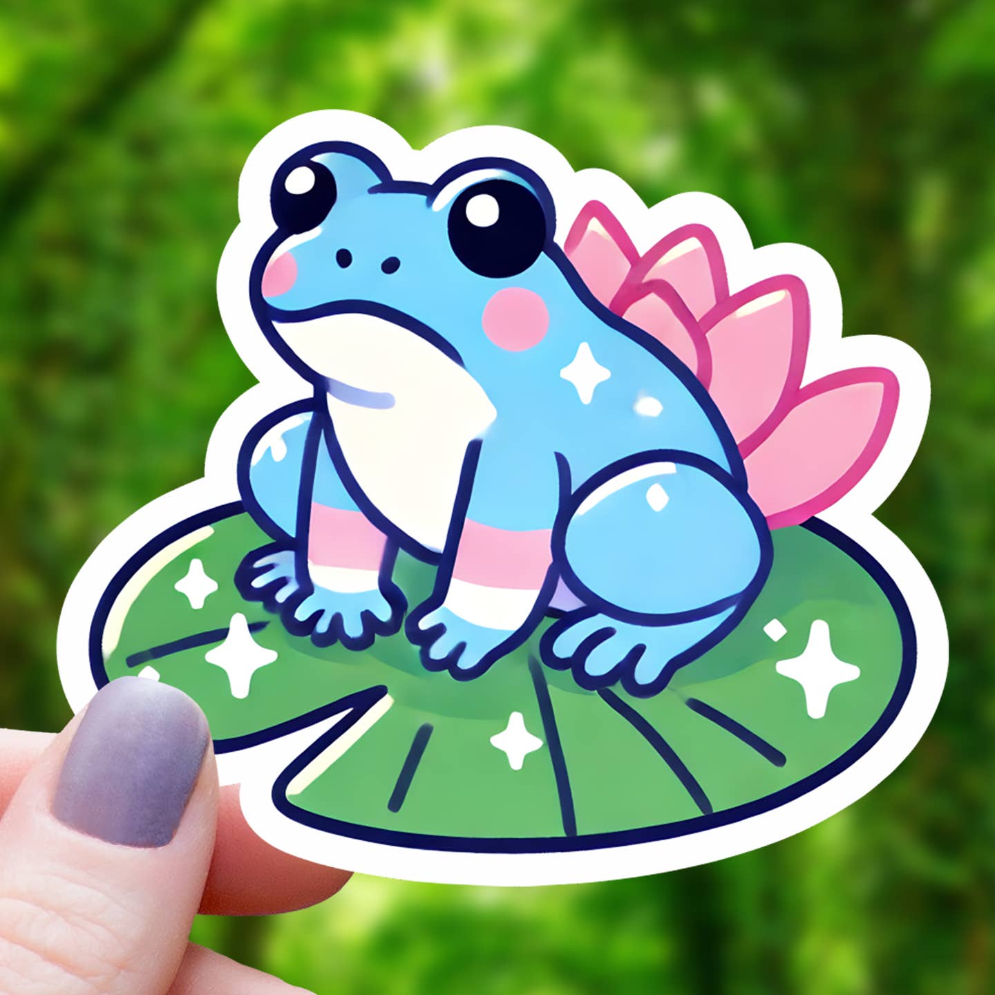 Mimic Gaming Co - Sparkle Trans Pride Frog Sticker