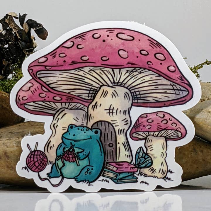 Mimic Gaming Co - Frog Knitting Sticker