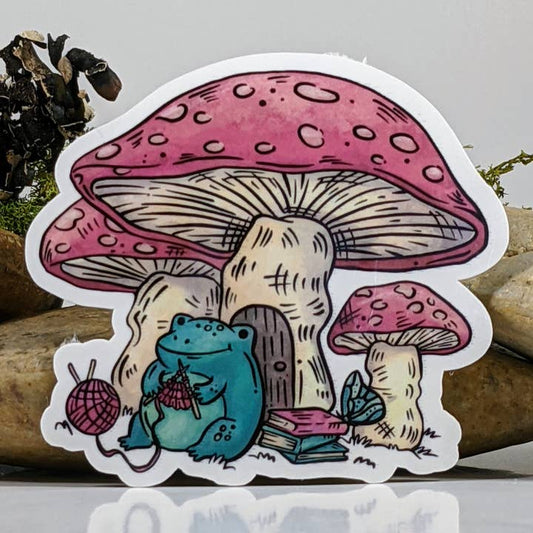 Mimic Gaming Co - Frog Knitting Sticker