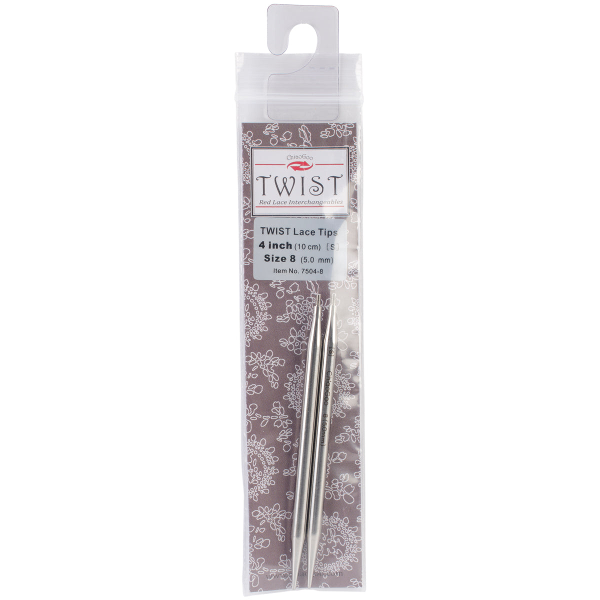 ChiaoGoo TWIST Red Lace Interchangeable Tips 4 Inch - Size 8/5 mm