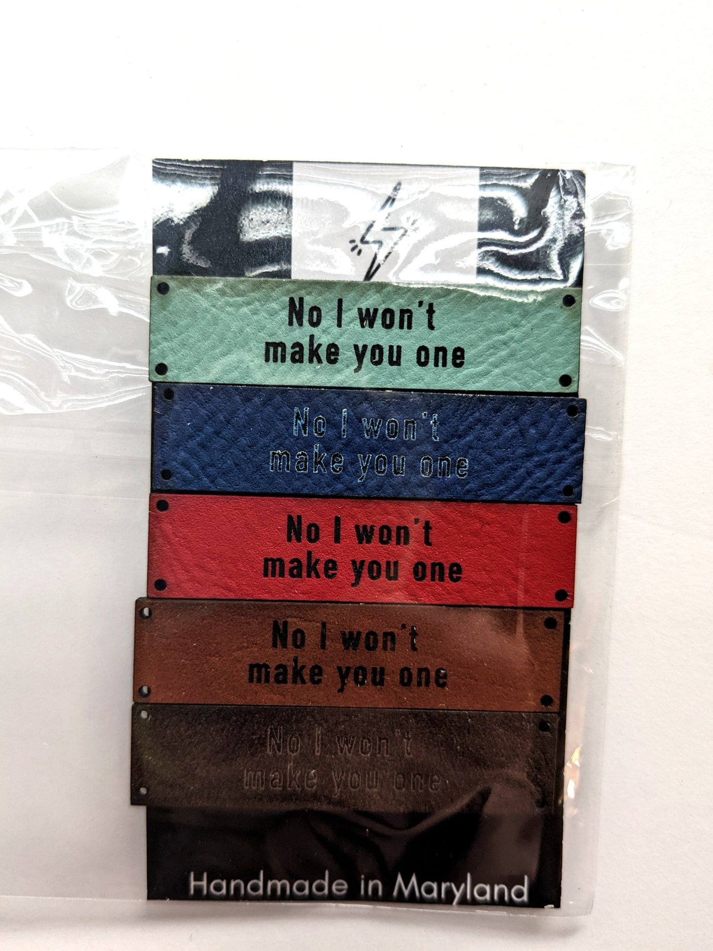 "No I Won't Make You One" Vegan Leather Labels