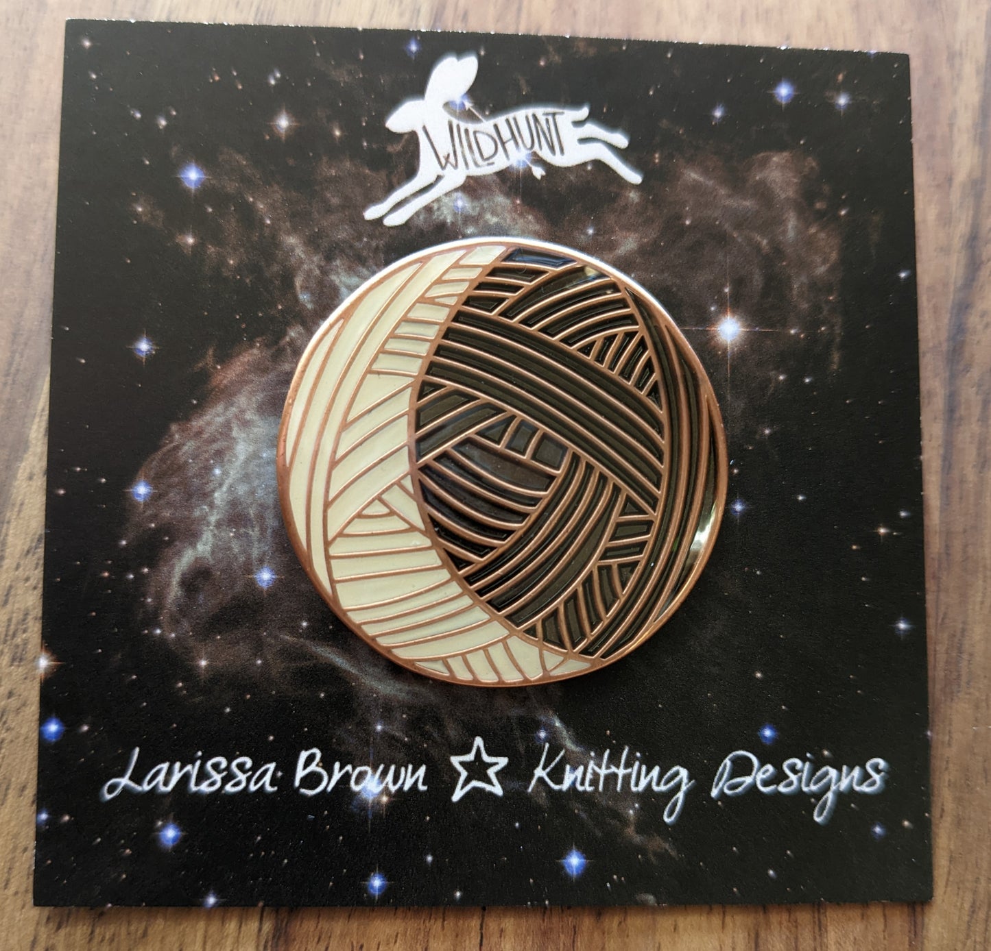 Knitting Moon Glowing Enamel Lapel Pin