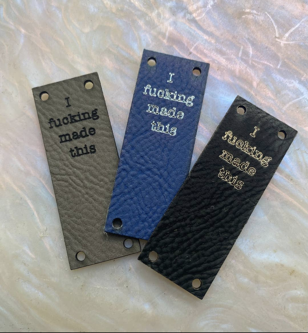 "I Fucking Made This" Vegan Leather Labels