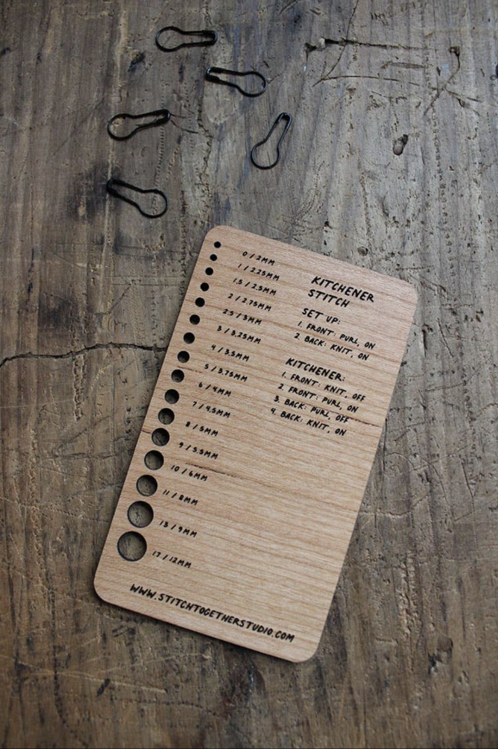 Mended Heart Ruler and Needle Gauge With Kitchener Instructions